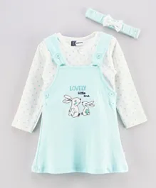 Mom's Love Lovely Little One Dress with Inner Tee and Headband - Blue