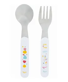 Tigex Stainless Steel Cutlery Set White - Pack of 2
