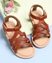 Pine Kids Sandals With Velcro Closure - Brown