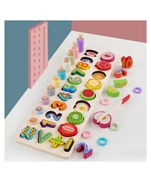 Highlands Wooden Number Fruit Shape Sorting Educational Toy Set - 77 Pieces