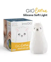 إنوجيو - مصباح جيو لاما الليلي للأطفال مصنوع من السيليكون - أبيض