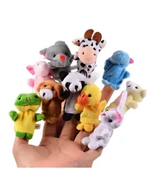 Party Propz Soft Plush Animal Finger Puppets Set - Pack of 10