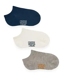 GreenTreat 3 Pack Bamboo Knitted Socks - Blue/Grey/White