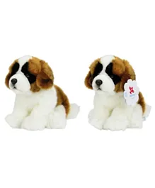 Nicotoy Floppy Saint Bernard Puppy Soft Toy White Brown - Height 26 cm