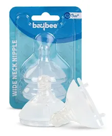 Baybee Wide Neck Baby Bottle Silicone Nipple - 2 Pieces