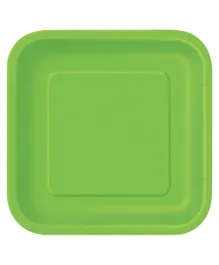 Unique Lime Green Square Plate Pack of 16 - 7 Inches