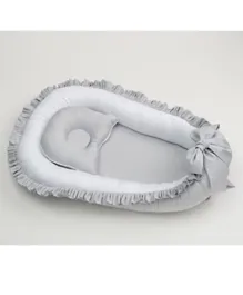 Monnet Baby Teddy Baby Cocoon Nest - Grey White