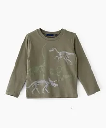 Jam Dino Printed T-Shirt - Beige