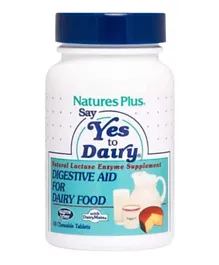 NATURES PLUS Say Yes To Dairy Natural Lactase Enzyme Chewable Tablets - 50 Pieces