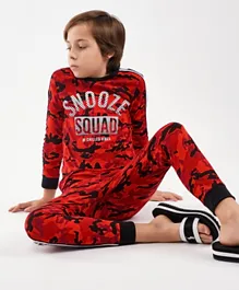 Minoti 2Pc Snooze Squad Camo Pyjama Set - Red