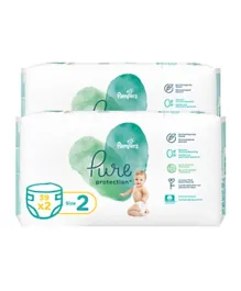 Pampers Pure Protection Dermatologically Tested Diapers Pack of 2 Size 2 - 39 Pieces each