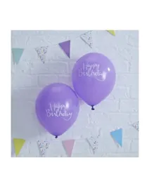 Ginger Ray Pick & Mix Happy Birthday  Balloons Pack of 10 - Purple