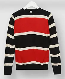Neon Long Sleeves Casual Wear Sweater - Red