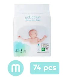 Eco Boom Baby Bamboo Biodegradable Disposable Diapers Size 3 - 74 Pieces