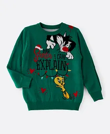 Warner Bros Looney Tunes Christmas Pullover - Green