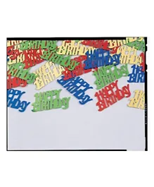 Creative Converting Foil Confetti Happy Birthday pack of 1 - Multicolor