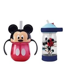 The First Years Mickey Trainer Cup w/Handles + Mickey Sip & See Water Bottle - 2 Pieces