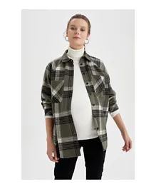DeFacto Checkered Maternity Shirt - Khaki