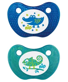 Nip Feel soother Silicone Blue and Turquoise - 2 Pieces