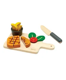 Plan Toys Wooden Steak Set Sustainable Play - 9 Pieces