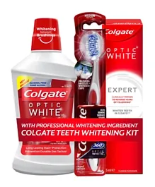 Colgate Optic White Teeth Whitening Oral Care Kit - 3 Pieces