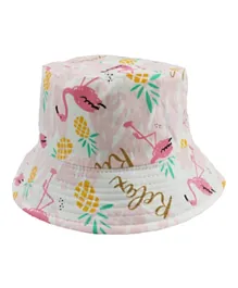 The Girl Cap Flamingo Printed Hat - Pink