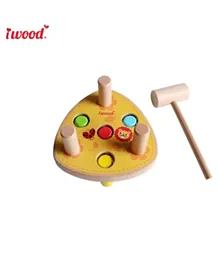 Iwood Wooden Triangle Peg and Hammer - Multicolor