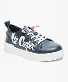 Lee Cooper Logo Lace Up Sneakers - Navy Blue