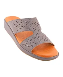 Barjeel Uno Leather Arabic Sandals - Grey