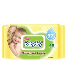 BabyJoy Thick and Larger Wet Wipes Regular Pack - 40 Pieces