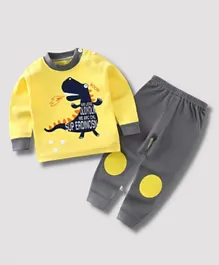 Lamar Baby Dinosaur Print Nightwear  - Yellow