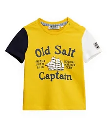 Original Marines Cotton Old Ship Graphic T-Shirt - Yellow
