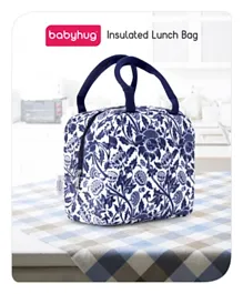 Babyhug Insulated Lunch Bag With Floral Print - Blue