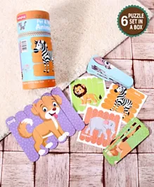 Babyhug Pet & Wild Animals Stick Puzzle Pack of 6 - 6 Pieces Each