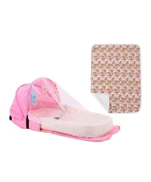 Star Babies Portable Baby Bed Combo + Free Reusable Changing Mat - Pink