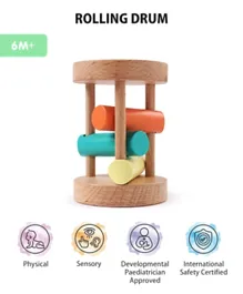 Intellibaby Wooden Rolling Drum Toy Level 3 - Multicolor