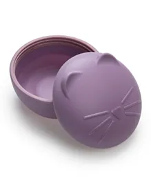 Melii Silicone Bowl With Lid Purple Cat - 350mL