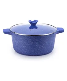 Balzano Diecast Cooking Pot With Glass Lid - Blue