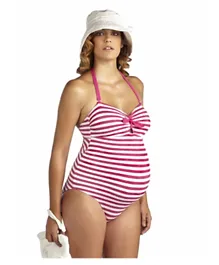 Mums & Bumps Pez D'or Rimini Stripe One Piece Maternity Swimsuit - Pink