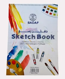 SADAF 230GSM Sketch Book White - 15 Sheets