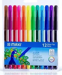 Maxi Washable Felt-Tip Pens In A Wallet - 12 Colors