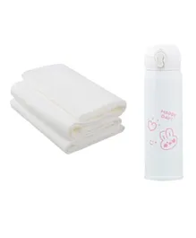 Star Babies Water Bottle With Disposable Towel 3 Pieces - White & Pink
