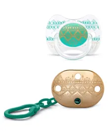 Suavinex  Silicone Soother+ Clip - Green