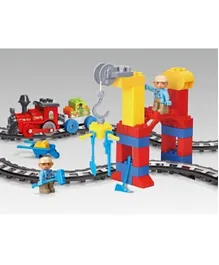 Stop & Look Blocks Train Station Construction With Sound Set - 53 Pieces