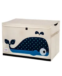 3 Sprouts Toy Chest Whale - Beige Blue