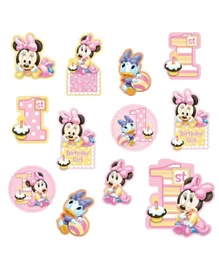 Party Centre Minnie Mouse 1st Birthday Cutouts Decoration - Pack of 12