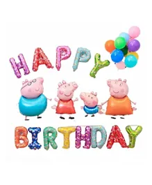 Highland Peppa Pig Theme  Happy Birthday Decortaion Set - Pack of 27