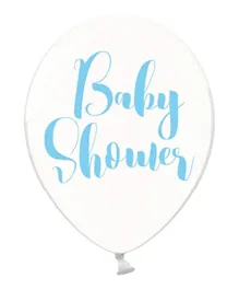 PartyDeco Blue Baby Shower Crystal Clear Balloons - Pack of 6