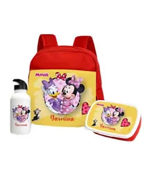 Essmak Disney Minnie 2 Personalized Backpack Set Red - 11 Inches