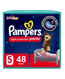 Pampers Baby-Dry Night Pant Diapers for Overnight Leakage Protection Size 5 - 48 Pieces